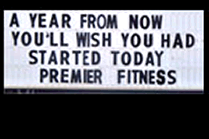 Premier Fitness personal trainer reminder